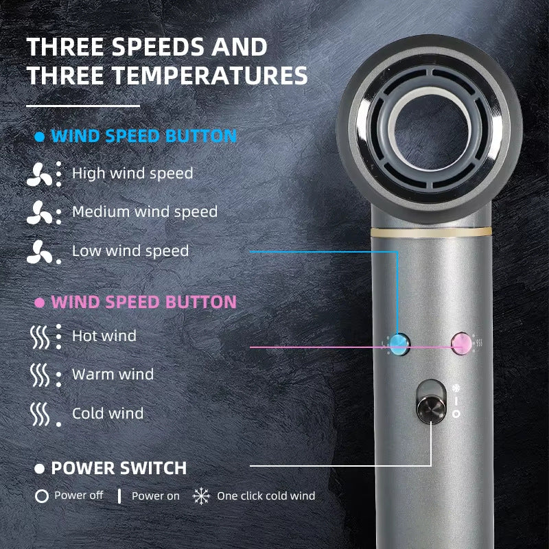 Curling iron 5-in-1 high-speed hair dryer, negative ion hair care, high wind and high power quick-drying 3-in-1 hair dryer