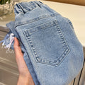 New girls' autumn collection: versatile cartoon embroidered bow denim jeans - korean style casual fashion for baby girls