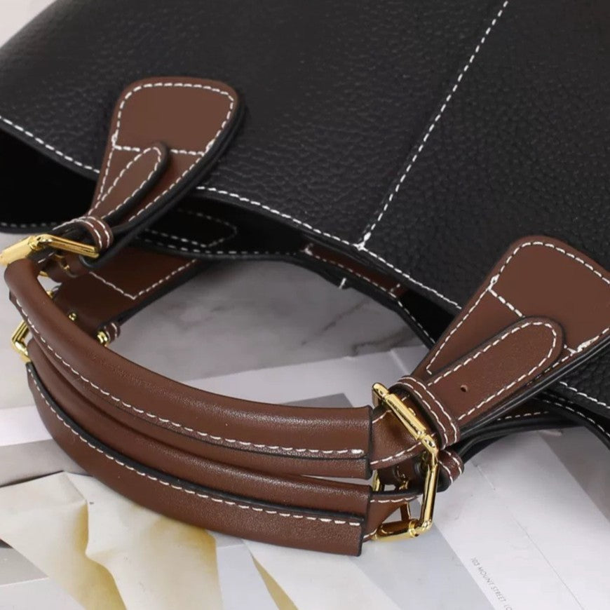 Togo first-layer cowhide large-capacity mother-in-law bag classy hand-carry shoulder crossbody bag women's bag genuine leather bucket bag
