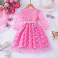 Girls' dress for toddlers and young children, 3d butterfly mesh dress