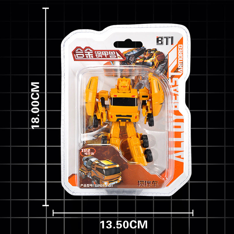 Kids puzzle mini robot toy boy retro moving train combined deformation dinosaur engineering vehicle steel armor beast