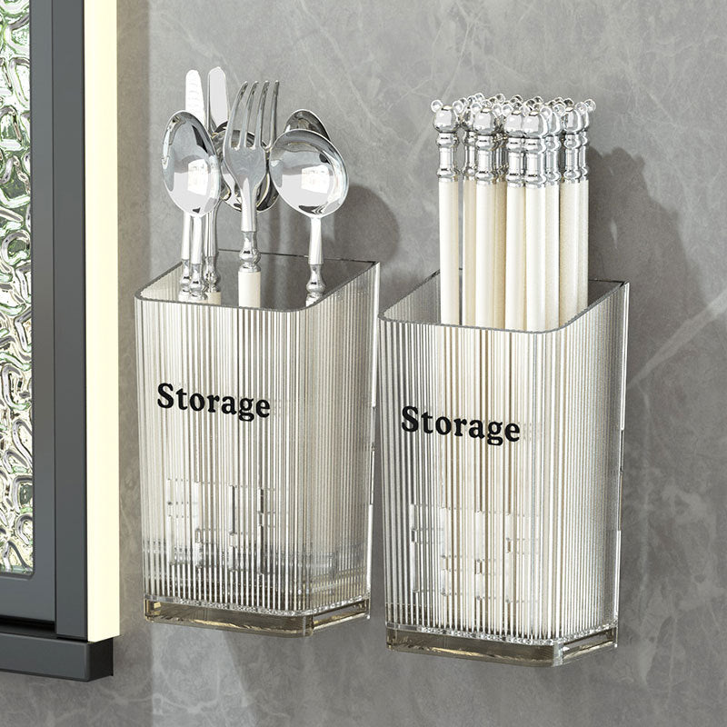 Chopstick cage wall-mounted non-punching light luxury spoon storage box chopstick rack high value drainable kitchen chopsticks