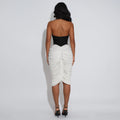 C7583 cross-border   fashion women's elegant light luxury textured ruched bodycon dress