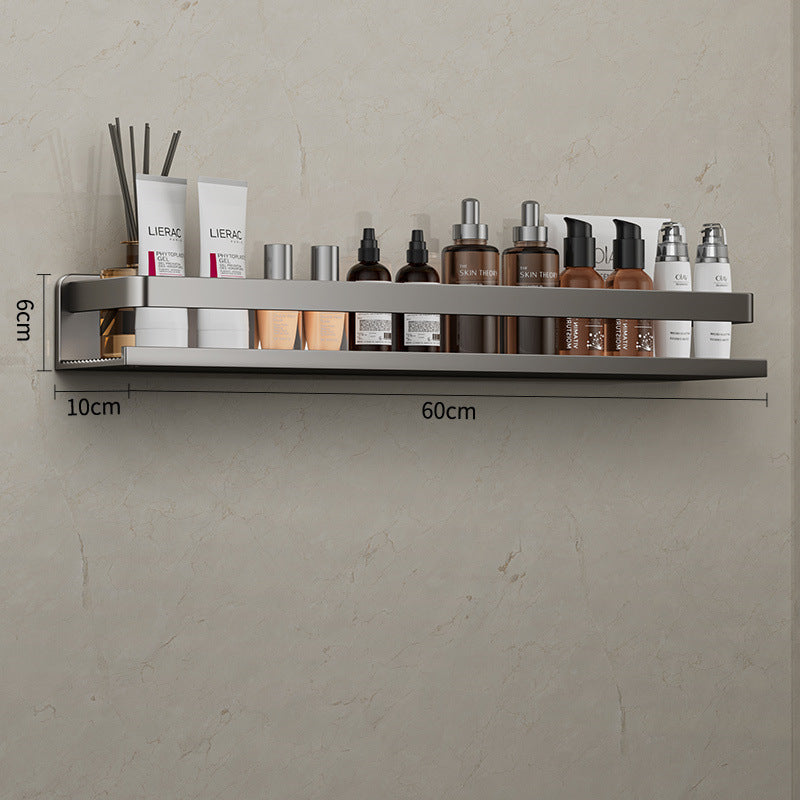 Removable and washable space aluminum bathroom rack Wall-mounted non-punching bathroom cosmetic storage rack Factory direct sales