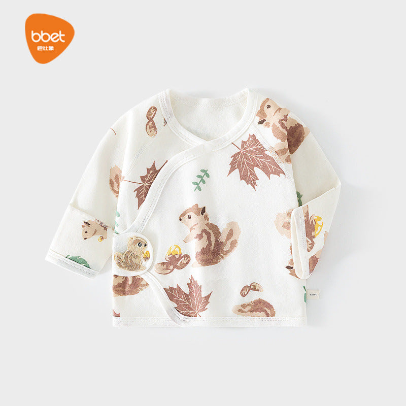 Babibele newborn baby clothes boneless fall and wintervelcro half back pajamas full month monk clothes baby tops
