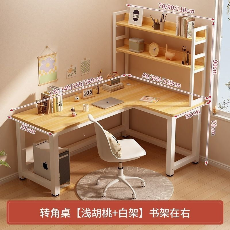Corner gaming desk double computer desk desktop home desk bookshelf combination bedroom office desk writing desk gaming