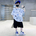 Boys' summer outfit set:  new arrival - lightweight, sporty, and stylish for older boys. cool and trendy summer wear
