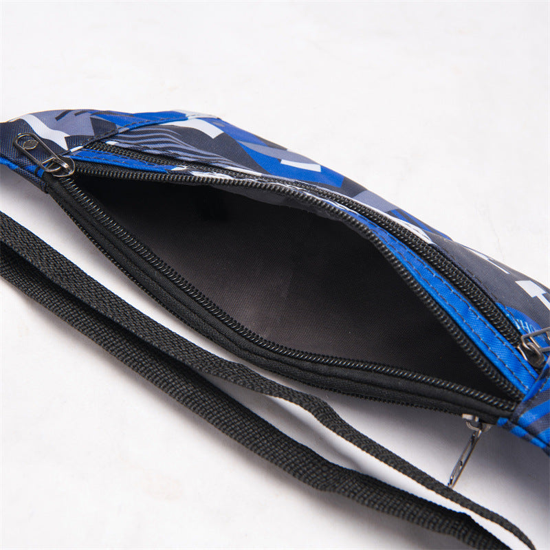 Fanny pack men's ins Japanese trendy brand canvas bag printed breast bag satchel wholesale student sports versatile messenger bag