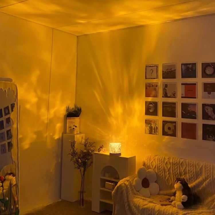 Dynamic ripple night light - ambient bedroom bedside lamp - romantic starry sky night light - bedroom sleep light