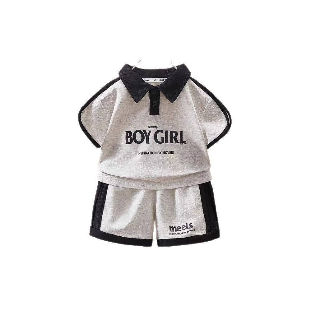Boys' summer outfit: stylish kids' short-sleeve clothing,  new trendy & edgy baby fashion, street-style children's wear