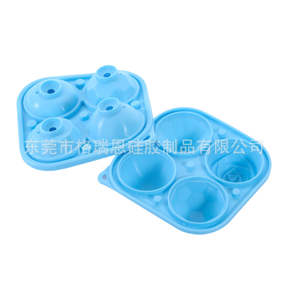 Creative rose silicone ice box multi-shape 4 grid with cover round 5CM easy demoulding silicone ice cube mold