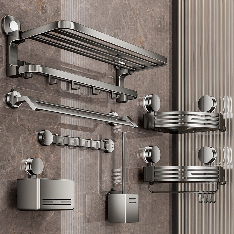 Suction cup towel rack bathroom non-punching towel rack rack toilet rack integrated space aluminum toilet pendant