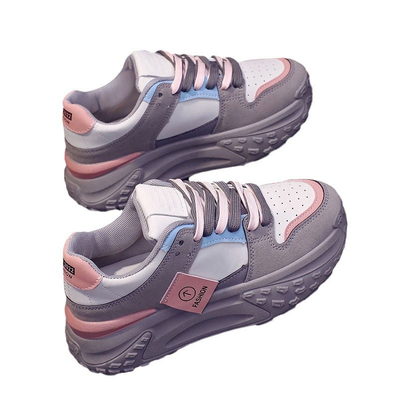 PLOVER popular dad shoes women's 2024 summer new thick-soled lightweight muffin-soled sports shoes casual board shoes women