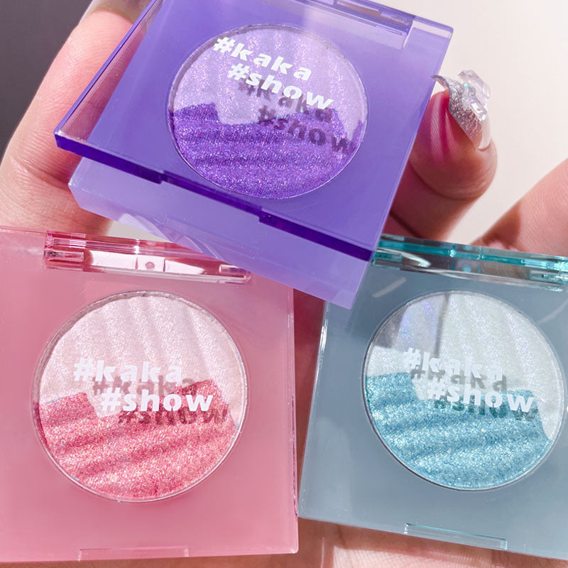 Kakashow aurora two-color high-gloss powder chameleon high-gloss grooming integrated plate pearlescent flash eye makeup brightening
