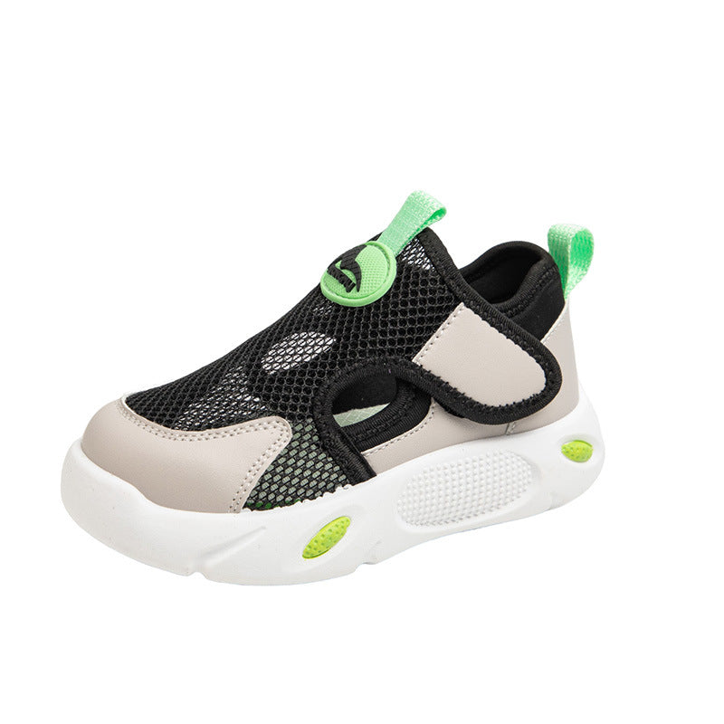 2025 summer new boys sandals thin children medium and older children mesh breathable boys sports single mesh shoes bag head