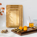 Accessible luxury retro nanzhu tea tray tray bamboo commercial rectangular tea tray pastry handle bbq serving plate