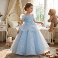 Girls' formal dress - european style, mesh overlay, courtly elegance, children's birthday princess dress, performance costume, new summer collection
