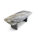 Luxury italian imported high-end dining table - modern minimalist rectangular alpine mountain rock slab dining table