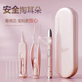 Metal luminous ear spoon ear clip kids rechargeable ear spoon suit baby ear tweezers nose clip ear picking tool