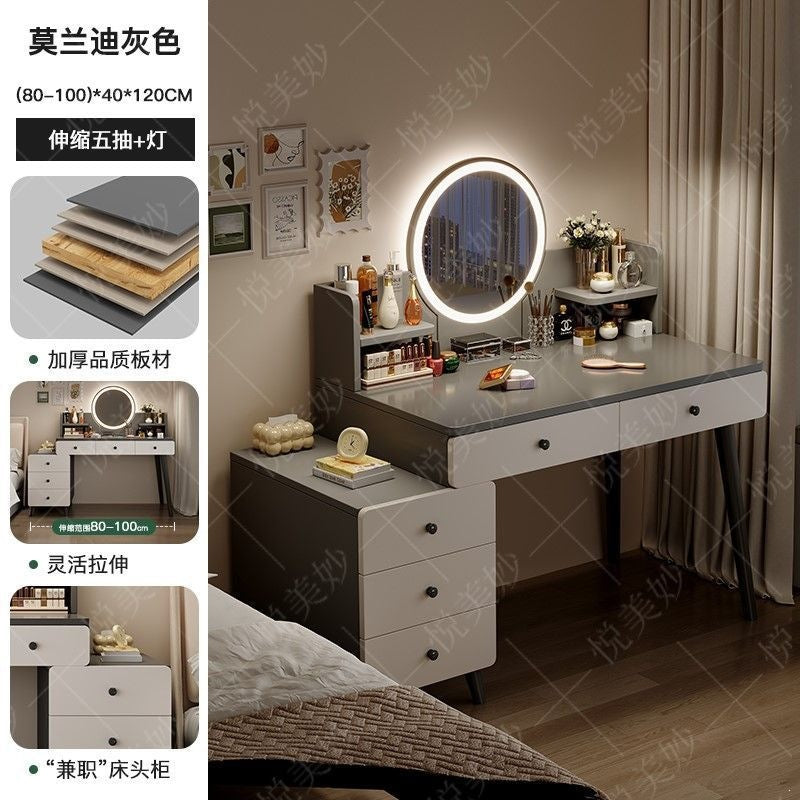 Bedroom dressing table for home chest of drawers all-in-one makeup table small apartment room multifunctional storage retractable dressing table