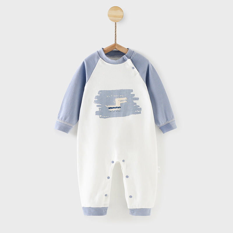 Baby romper, unisex, 100% cotton, long sleeve, crawling suit, 0-6 months newborn, spring/autumn onesie, 1 year old with snap crotch