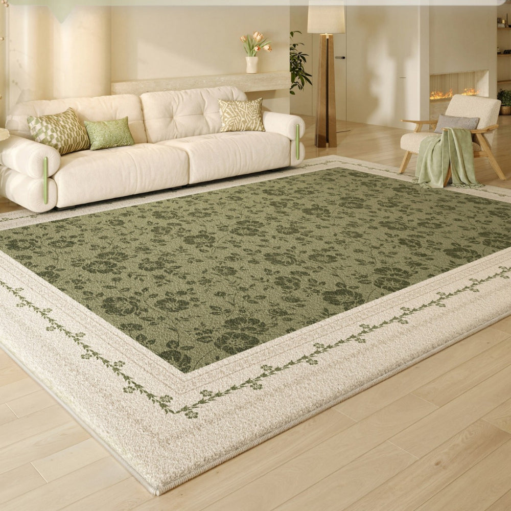 Carpet living room no-wash and wipeable medieval cream style soundproof bedside bedroom non-slip sofa floor mat full coverage large area