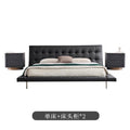 Onda bed italian normcore genuine leather bed house large flat designer 2* 2m master bedroom double bed double bed black