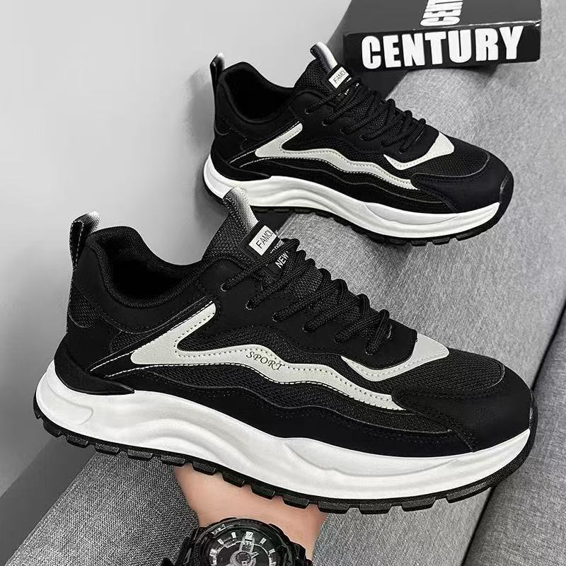 Men's spring outdoor casual wear-resistant chunky sole sports trendy shoes - youthful, niche design, versatile dad shoes