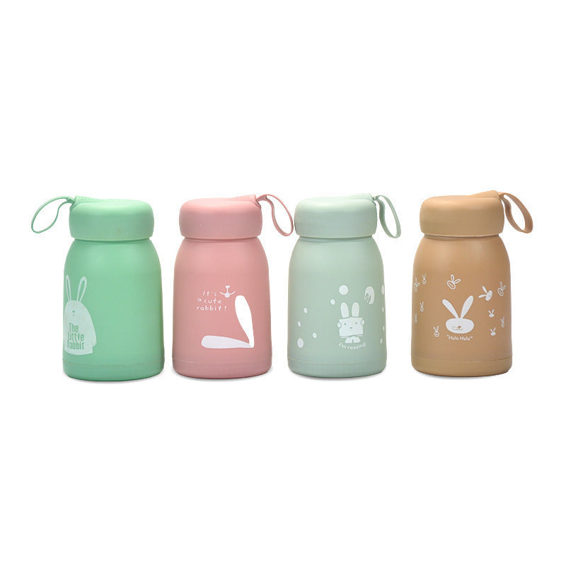 Customizable cute bunny water bottle - perfect for promotional gifts, includes box, logo printing, ideal for grand openings and events - cartoon glass cup