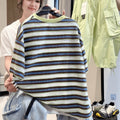 Kids'  summer new striped short-sleeve trendy t-shirt for boys and girls - summer sweat-absorbent and breathable top