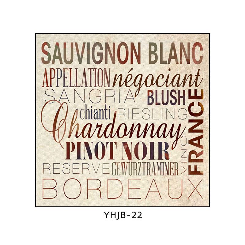 American bar decorative painting retro industrial style creative KTV box red wine glass hanging painting nostalgic wine mural