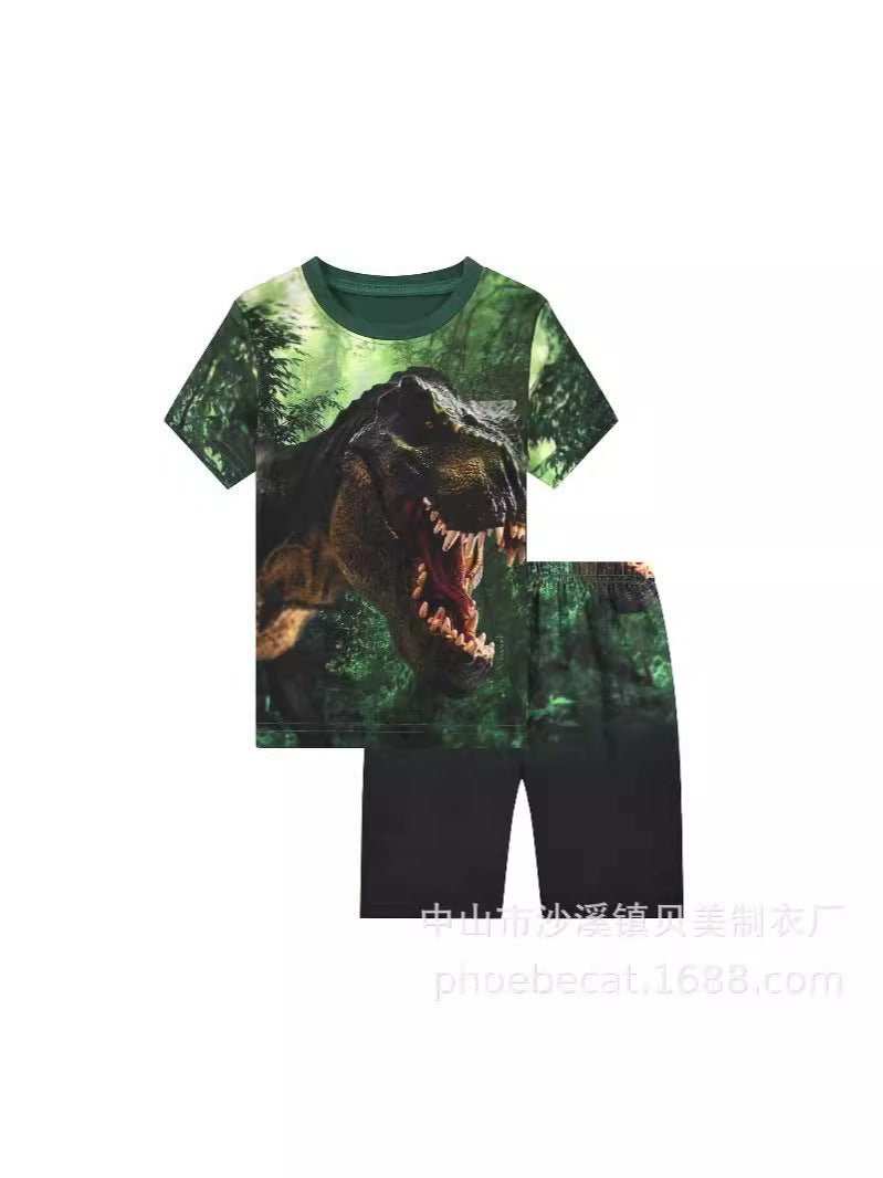 3d digital printing forest secret realm ferocious beast home wear short-sleeved shorts 2-piece set