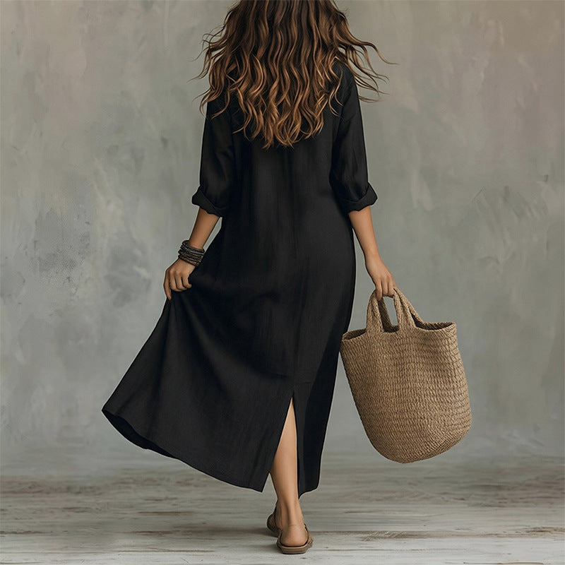women's summer maxi dress - cross-border european & american style - elegant, chic, solid color dress