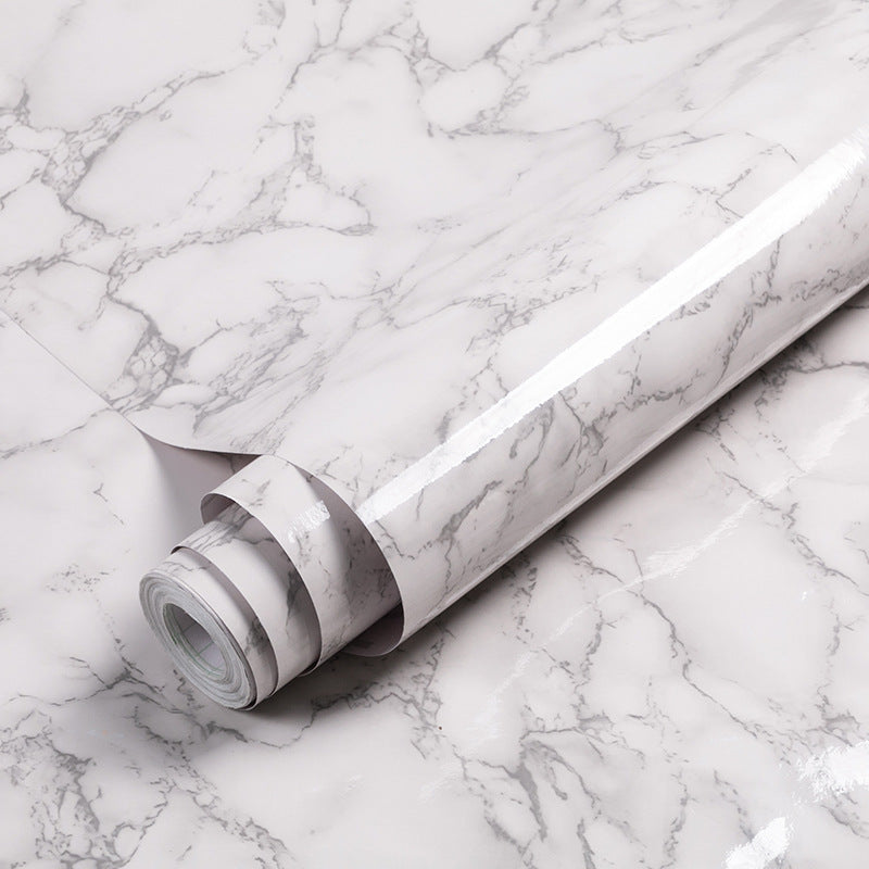 Cross-border Supply Desktop Stickers Marble Wallpaper Self-Adhesive Kitchen Oil-proof Stickers Furniture Renovation Stove Cabinet Stickers