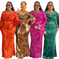 e-commerce  european and american style  autumn new arrival african plus size women's clothing hot diamond printingdress