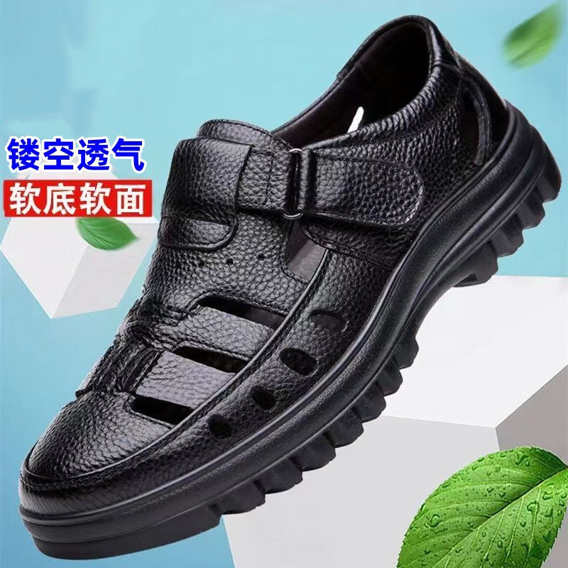 New arrival business hole cool leather shoes men's casual wedding groom british sandals summer breathable youth pointed toe men's shoes