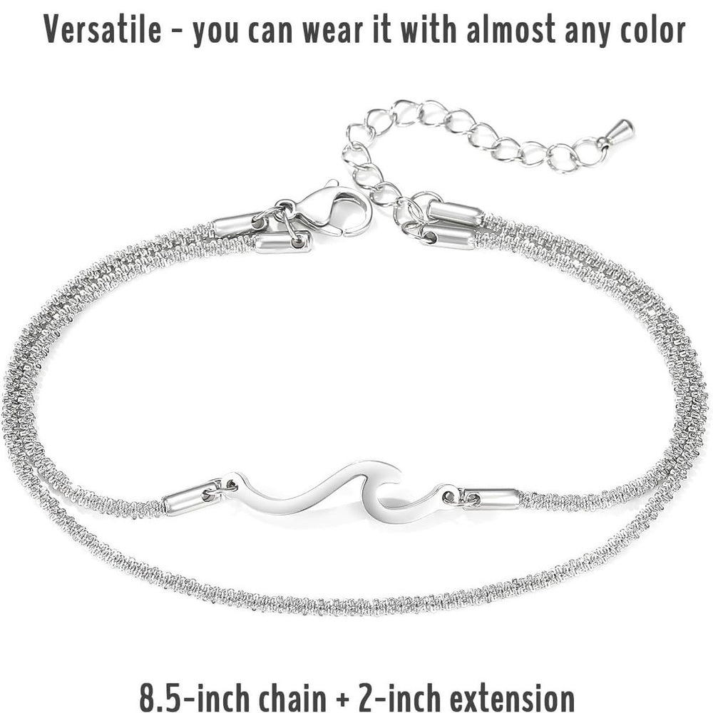 fashion wavy double-layer starry sky 14k gold plated anklet - high-end versatile couple's jewelry