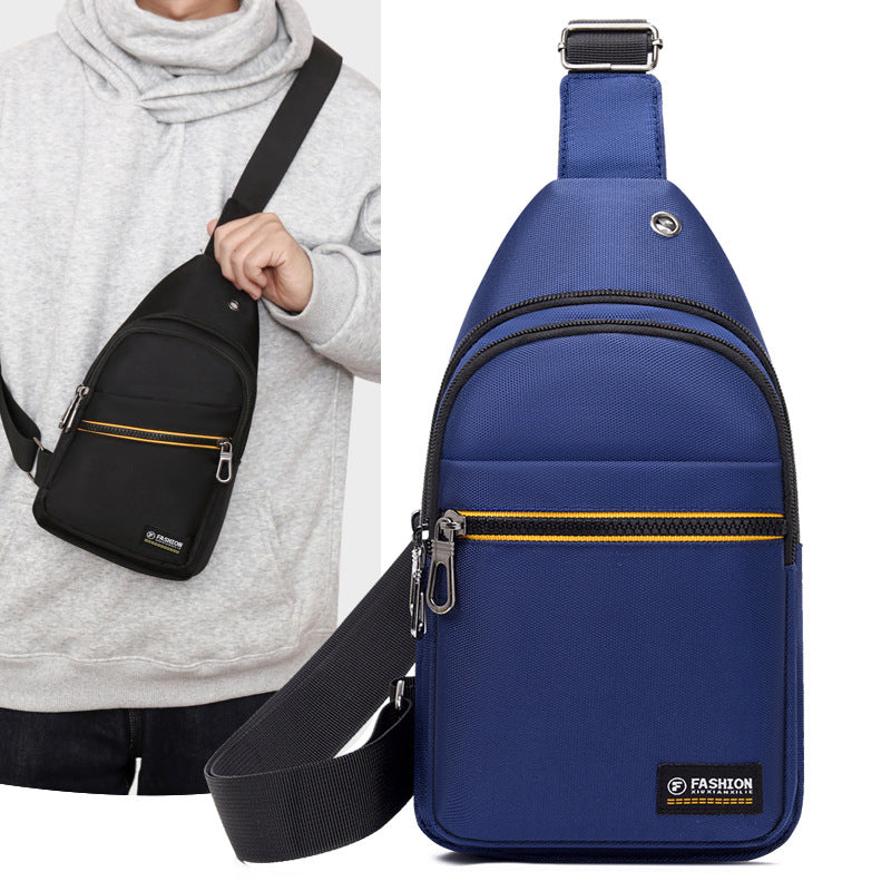 New large-capacity men's breast bag Oxford cloth practical and simple messenger bag trendy casual commuting versatile shoulder bag