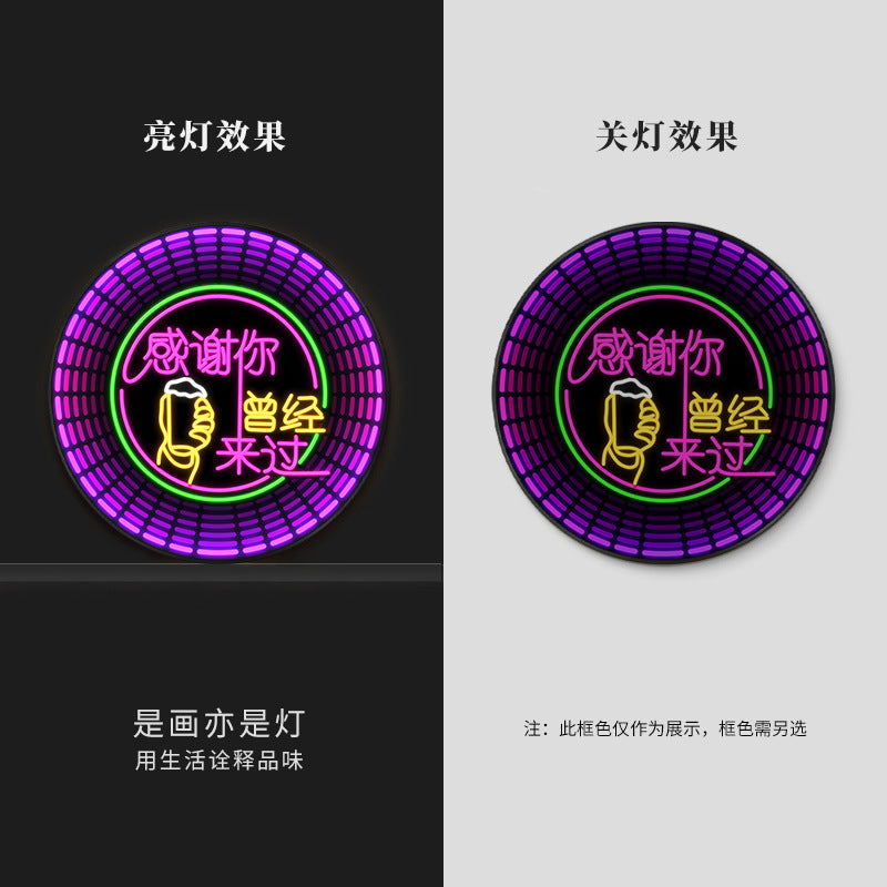 Luminous neon light text bar wall decoration painting KTV box led hanging painting singing and dancing restaurant clear bar nightclub painting