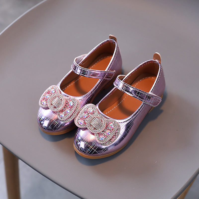 autumn new girls' princess shoes - soft sole, cute bowknot, toddler & little girl's single shoes, princess style