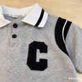 Boys' summer outfit: polo shirt with lettering (short sleeve) + shorts two-piece set - trendy sportswear for boys - wholesale