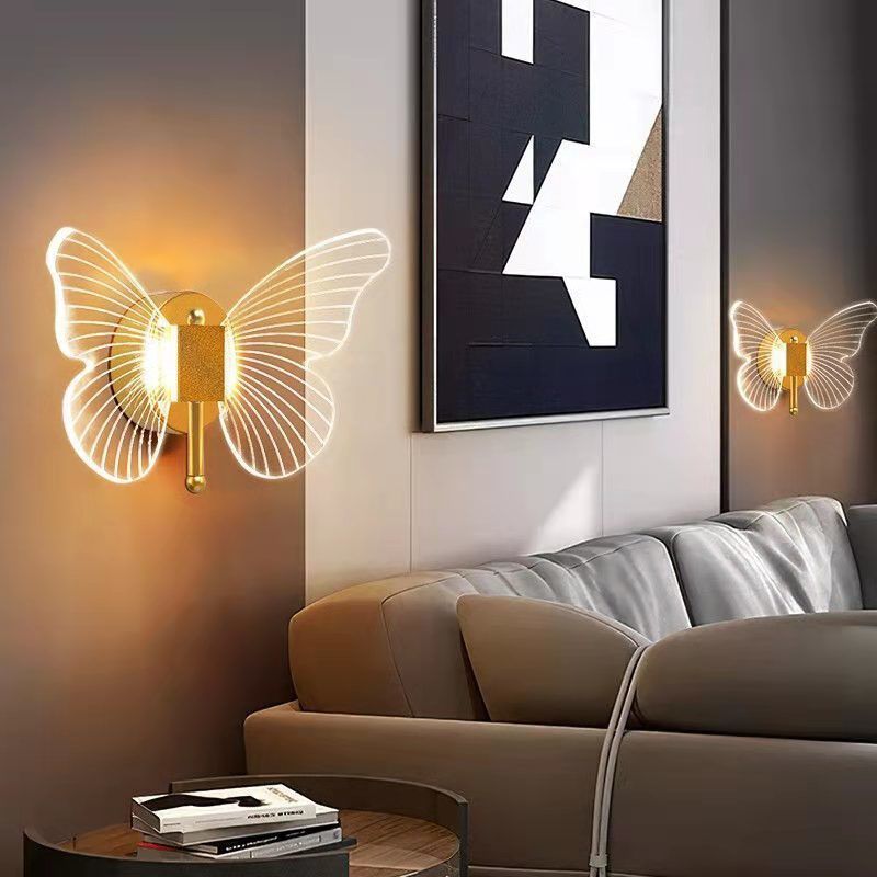 Nordic wall lamp light luxury modern bedroom bedside wall lamp minimalist creative living room background wall decorative lighting fixture art
