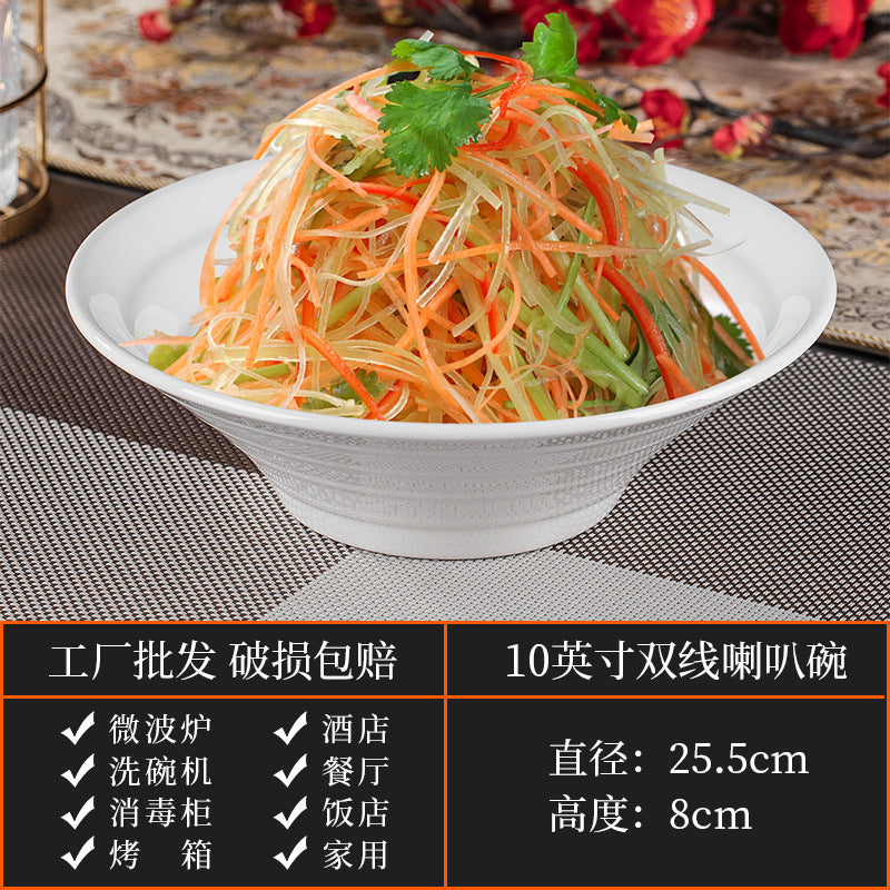 High-end ceramic pure cabbage plate, special-shaped asymmetrical cold dish plate, stir-fry plate, tableware for restaurants and hotels
