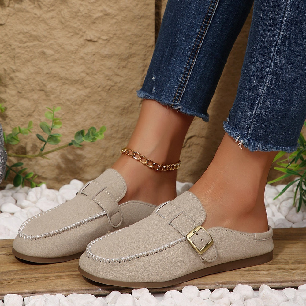 Exportplus size spring bean shoes flats slippers one-leg exportplus size lazy half slippers wholesale