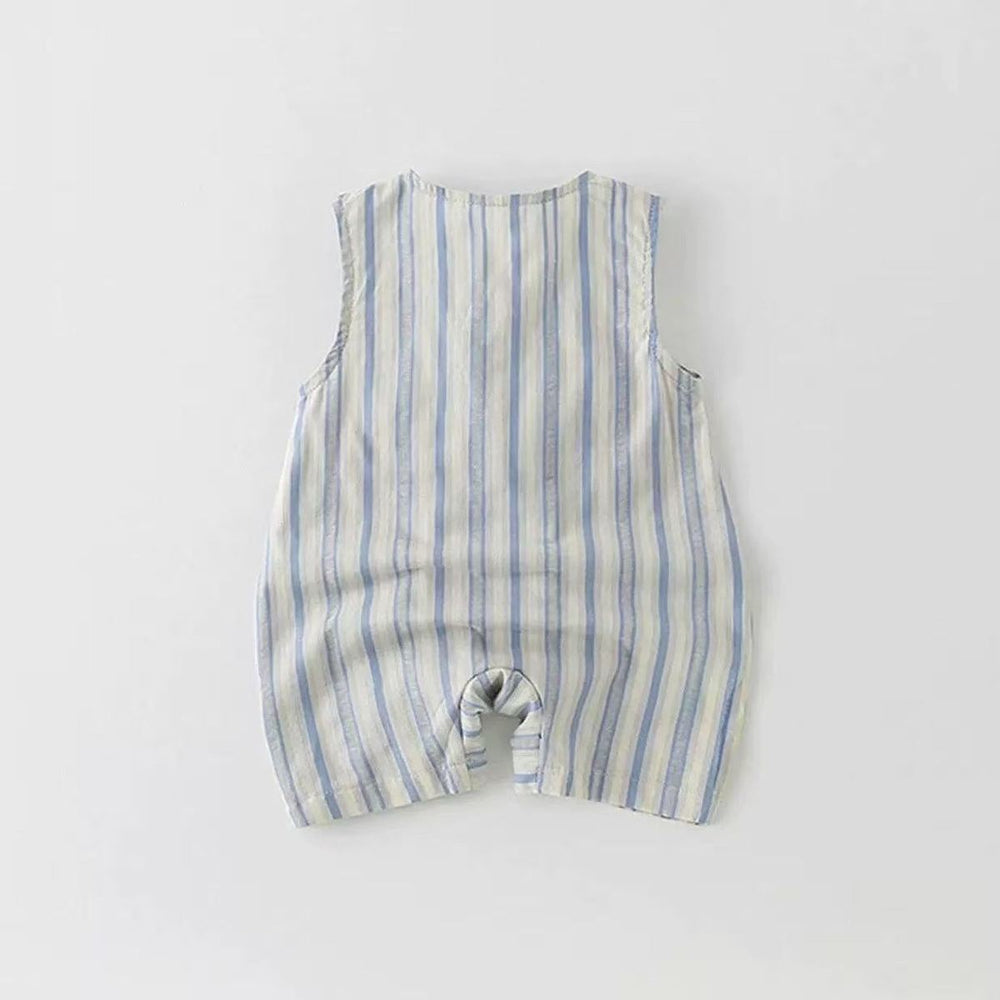 Baby onesie full moon summer thin baby summer sleeveless super cute cute khaki hundred days outwear crawling suit