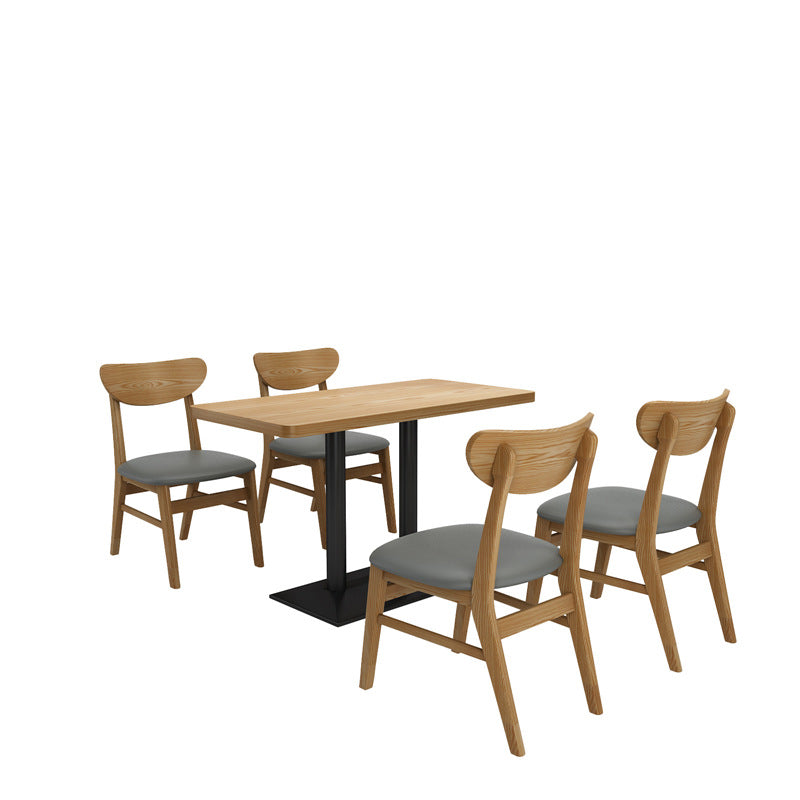 Coffee Western Restaurant Solid Wood Wall Card Seat Sofa Hotel Commercial Catering Hot Pot Milk Tea Shop Table and Chair Combination