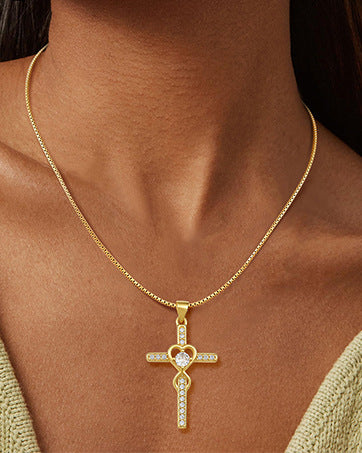 new product casualfashion925 sterling silver zircon cross pendant fashion styleaccessible luxuryeleganteasiest for match necklace