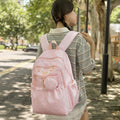 Korean style ins wind dot backpack with headphone holder - cute, fresh, and casual backpack for middle school, high school, and college students