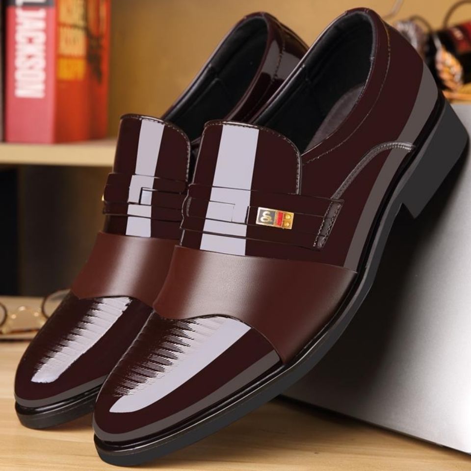 Tiktok viral new men's formal leather shoes - business casual, fashionable pointed toe slip-ons - dropshipping available