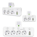 European standard smart fast charging usb + type-c power strip with german standard plug, 2-prong, for southeast asia, south korea, and russia
